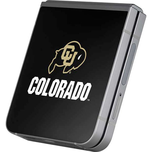 University of Colorado CU Logo on Black Galaxy Z Flip6 Skin