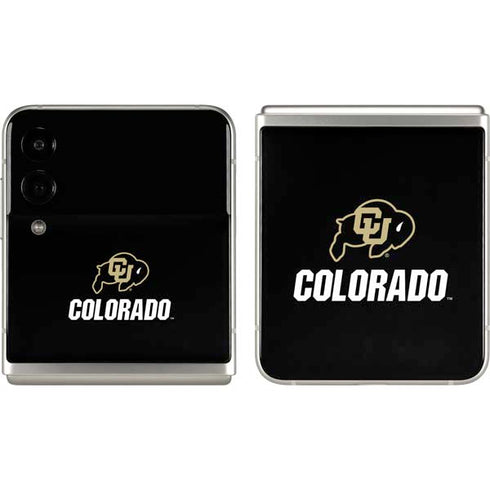 University of Colorado CU Logo on Black Galaxy Z Flip3 5G Skin