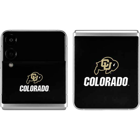University of Colorado CU Logo on Black Galaxy Z Flip4 5G Skin