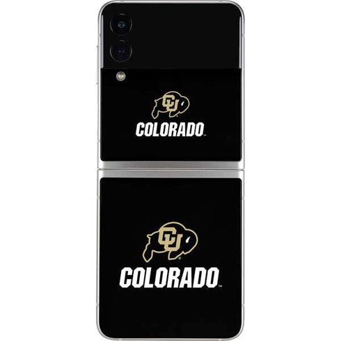 University of Colorado CU Logo on Black Galaxy Z Flip4 5G Skin