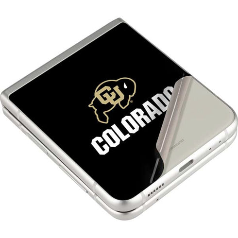 University of Colorado CU Logo on Black Galaxy Z Flip4 5G Skin