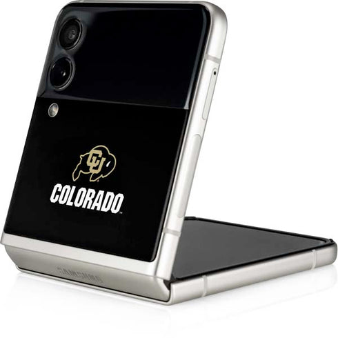 University of Colorado CU Logo on Black Galaxy Z Flip4 5G Skin