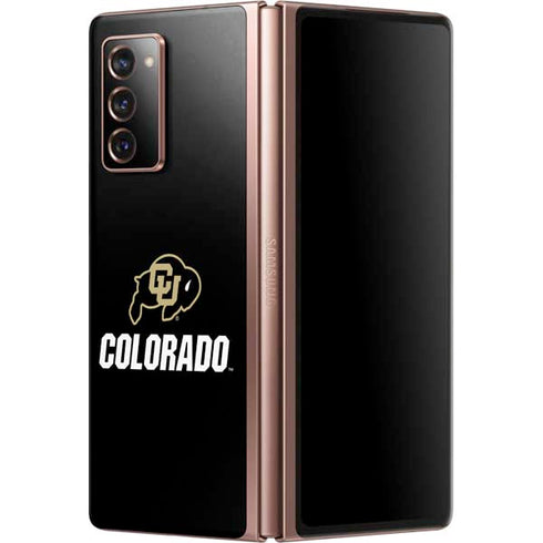 University of Colorado CU Logo on Black Galaxy Z Fold2 5G Skin