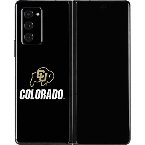 University of Colorado CU Logo on Black Galaxy Z Fold2 5G Skin
