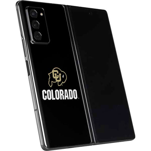 University of Colorado CU Logo on Black Galaxy Z Fold2 5G Skin