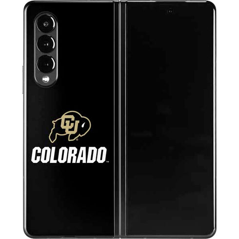 University of Colorado CU Logo on Black Galaxy Z Fold3 5G Skin