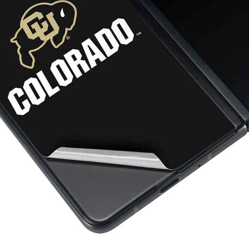 University of Colorado CU Logo on Black Galaxy Z Fold3 5G Skin