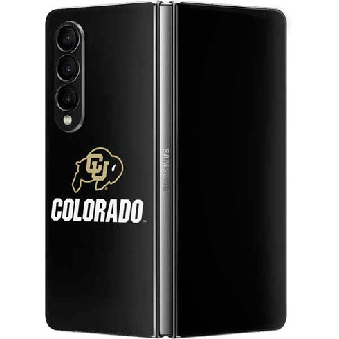 University of Colorado CU Logo on Black Galaxy Z Fold4 5G Skin