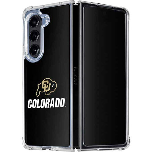 University of Colorado CU Logo on Black Galaxy Z Fold5 5G Clear Case