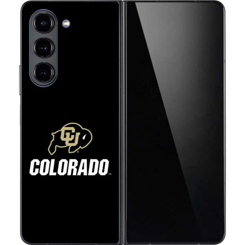 University of Colorado CU Logo on Black Galaxy Z Fold5 5G Skin