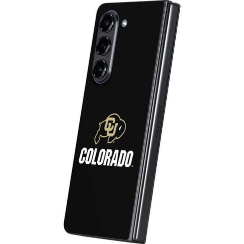 University of Colorado CU Logo on Black Galaxy Z Fold5 5G Skin