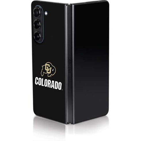 University of Colorado CU Logo on Black Galaxy Z Fold5 5G Skin