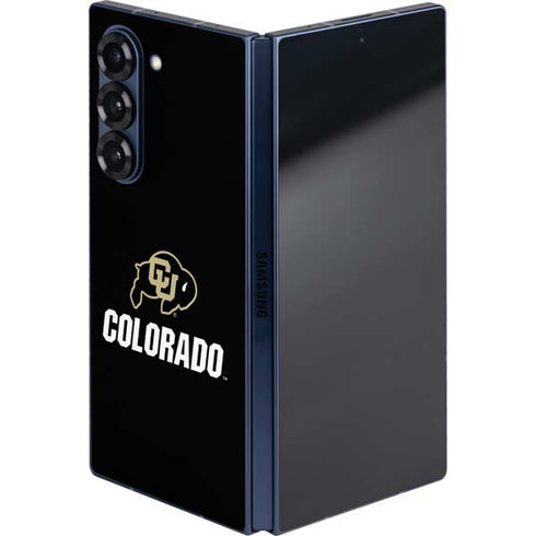 University of Colorado CU Logo on Black Galaxy Z Fold6 Skin