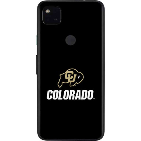 University of Colorado CU Logo on Black Google Pixel 4a Skin