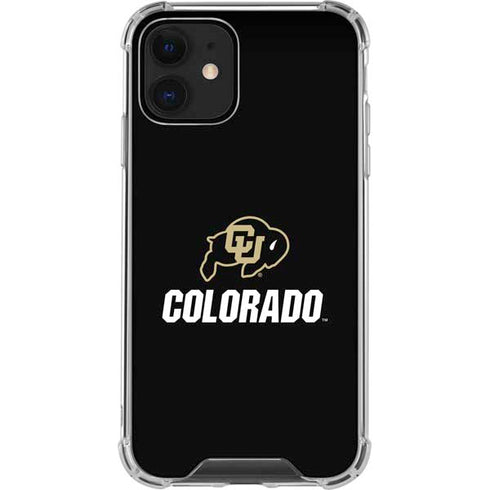 University of Colorado CU Logo on Black iPhone 12 Clear Case