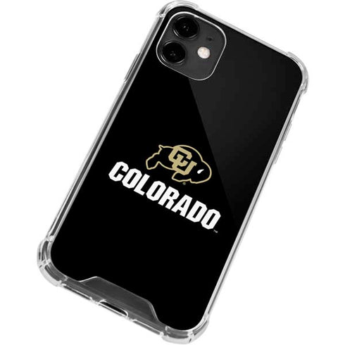 University of Colorado CU Logo on Black iPhone 12 Clear Case