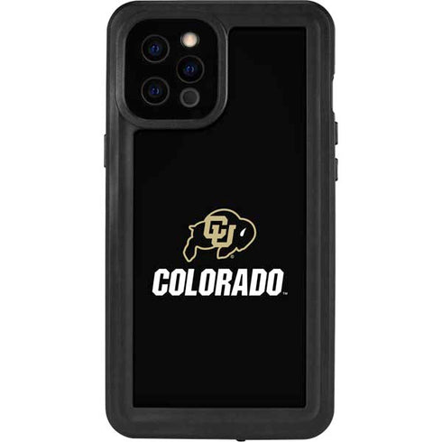 University of Colorado CU Logo on Black iPhone 12 Pro Max Waterproof Case