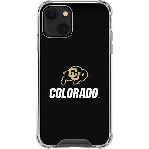 University of Colorado CU Logo on Black iPhone 13 Mini Clear Case