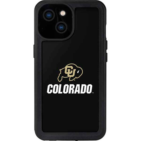 University of Colorado CU Logo on Black iPhone 13 Mini Waterproof Case