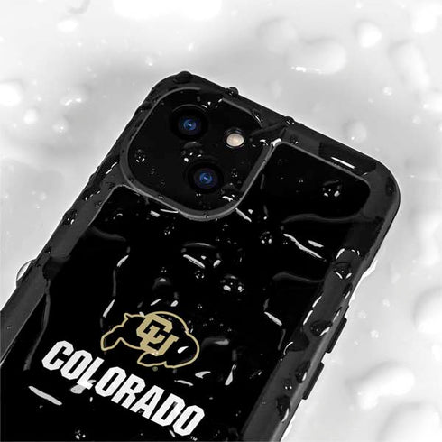 University of Colorado CU Logo on Black iPhone 13 Mini Waterproof Case