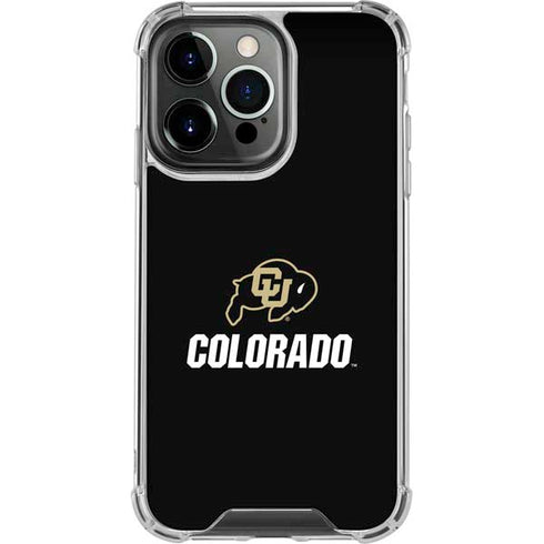 University of Colorado CU Logo on Black iPhone 13 Pro Clear Case