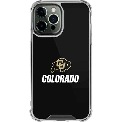 University of Colorado CU Logo on Black iPhone 13 Pro Max Clear Case