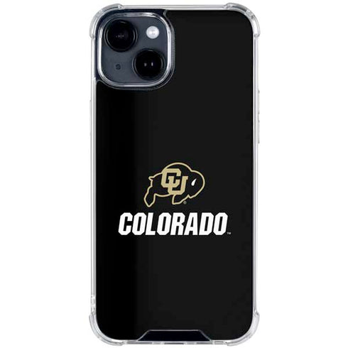 University of Colorado CU Logo on Black iPhone 14 Plus Clear Case