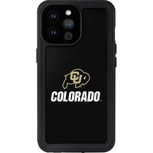 University of Colorado CU Logo on Black iPhone 14 Pro Max Waterproof Case