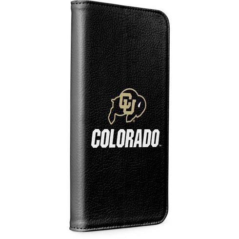 University of Colorado CU Logo on Black iPhone 15 Pro Max Folio Case