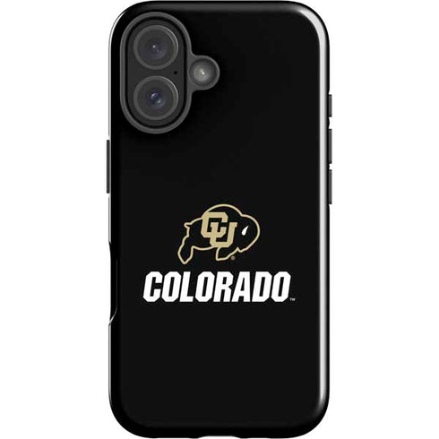 University of Colorado CU Logo on Black iPhone 16 Impact Case
