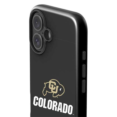 University of Colorado CU Logo on Black iPhone 16 Impact Case
