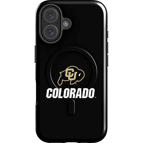 University of Colorado CU Logo on Black iPhone 16 Magsafe Impact Case