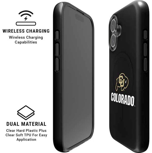 University of Colorado CU Logo on Black iPhone 16 Magsafe Impact Case