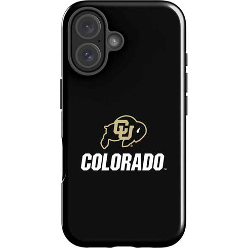 University of Colorado CU Logo on Black iPhone 16 Plus Impact Case