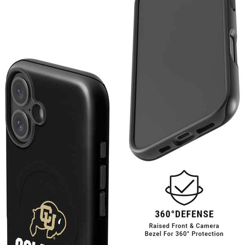 University of Colorado CU Logo on Black iPhone 16 Plus Magsafe Impact Case