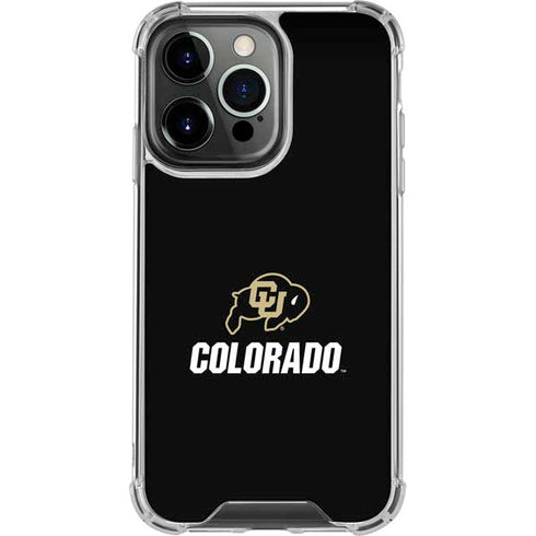 University of Colorado CU Logo on Black iPhone 16 Pro Clear Case