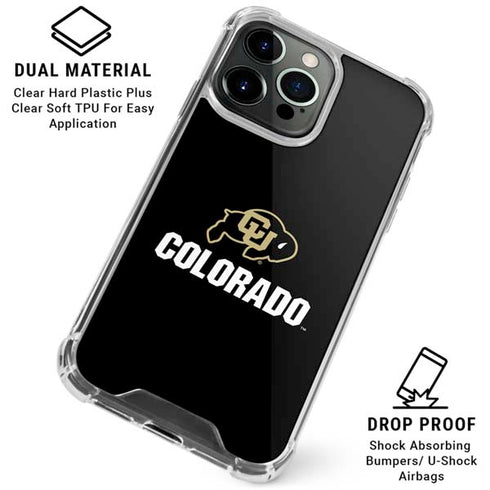 University of Colorado CU Logo on Black iPhone 16 Pro Clear Case