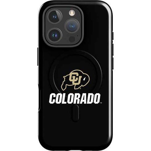 University of Colorado CU Logo on Black iPhone 16 Pro Max Magsafe Impact Case