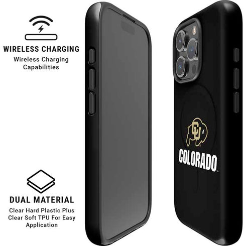 University of Colorado CU Logo on Black iPhone 16 Pro Max Magsafe Impact Case