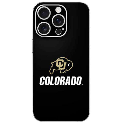University of Colorado CU Logo on Black iPhone 16 Pro Skin