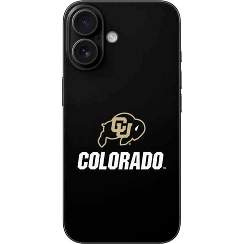 University of Colorado CU Logo on Black iPhone 16 Skin