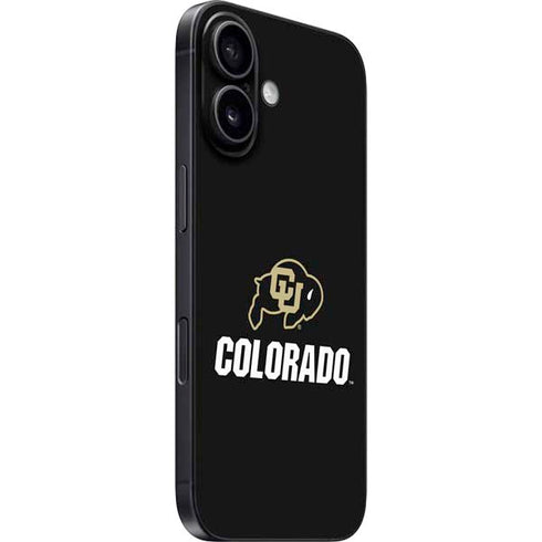 University of Colorado CU Logo on Black iPhone 16 Skin