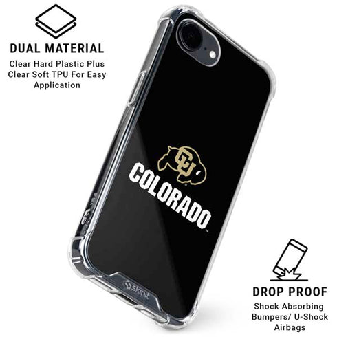 University of Colorado CU Logo on Black iPhone 16e Clear Case