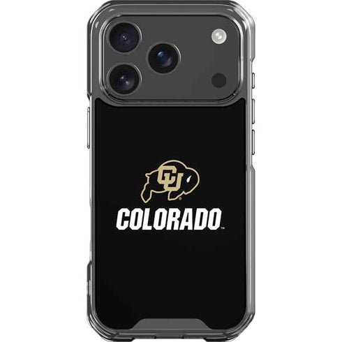 University of Colorado CU Logo on Black iPhone 18 Pro Clear Case