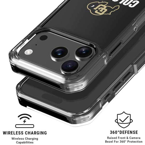 University of Colorado CU Logo on Black iPhone 18 Pro Clear Case