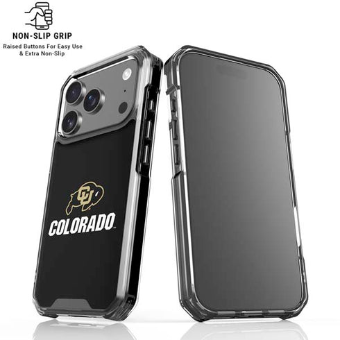 University of Colorado CU Logo on Black iPhone 18 Pro Clear Case