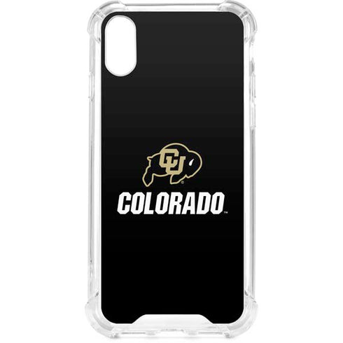 University of Colorado CU Logo on Black iPhone XS Clear Case