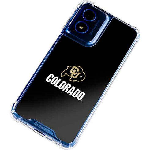 University of Colorado CU Logo on Black Moto G Play 4G (2024) Clear Case