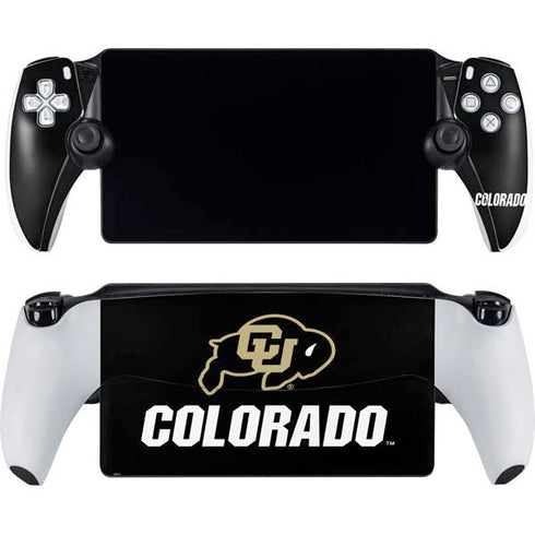 University of Colorado CU Logo on Black PlayStation Portal Remote Player Skin