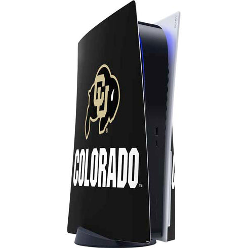 University of Colorado CU Logo on Black PS5 Console Skin